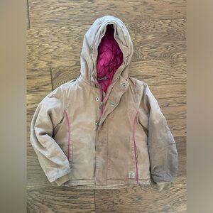Carhartt Kids Tan Jacket with Pink Lining